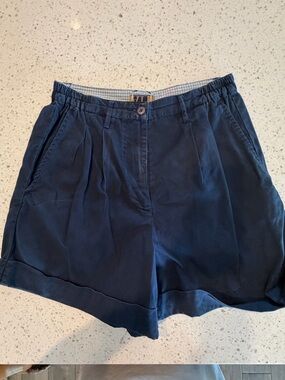 AT Denim Women’s Navy Relaxed Pleat Shorts 4
